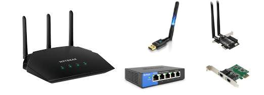 Wireless router, wifi adapter, switches